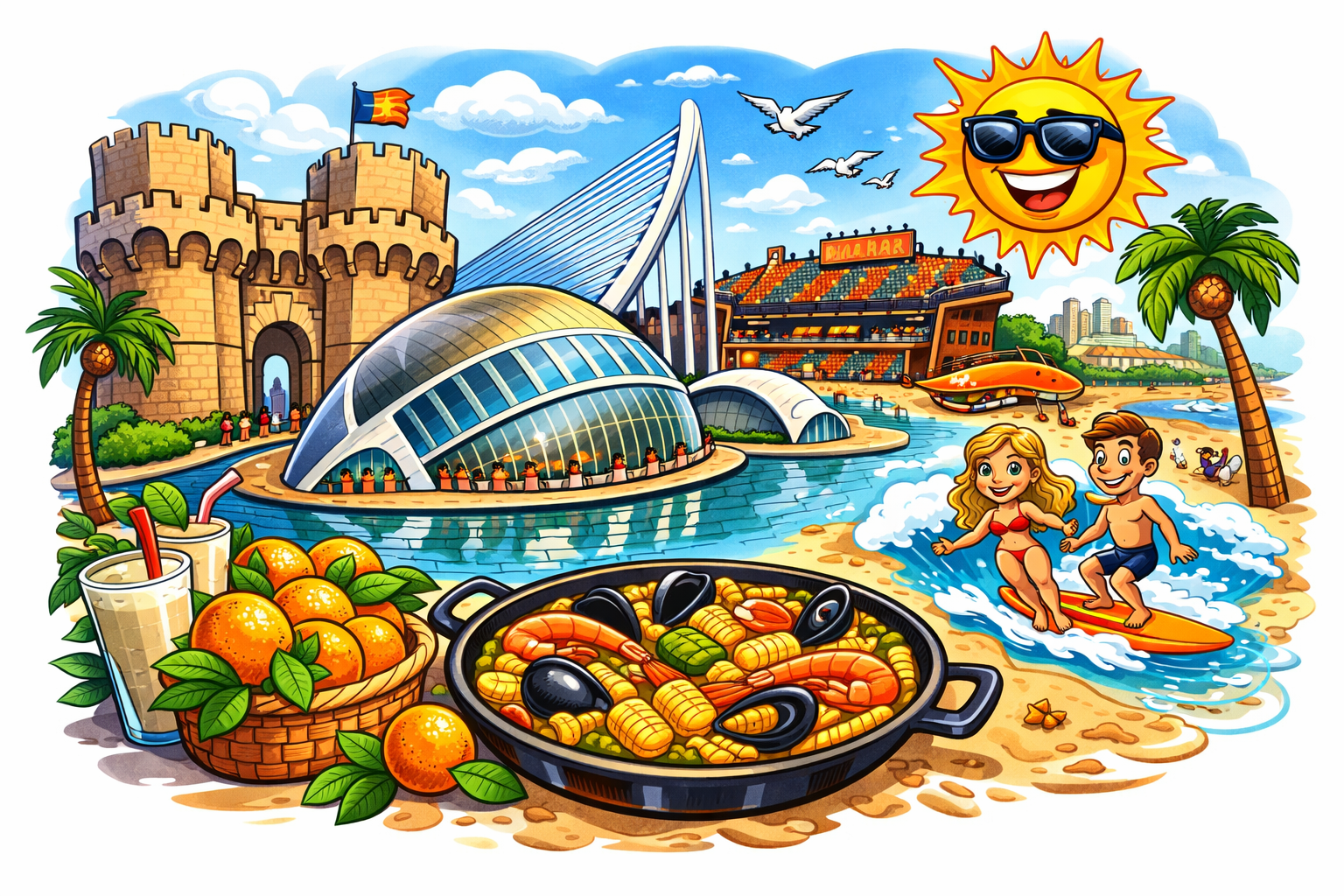 Welcome to Valencia, Spain - Torres de Serranos, City of Arts and Sciences, Beach, Paella, and Sunshine